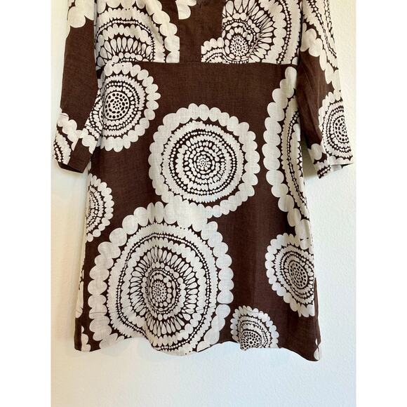 Boden Brown Linen Women's Dress Size US 8 UK 12 Bohemian Boho Design Cute Casual - Picture 2 of 13
